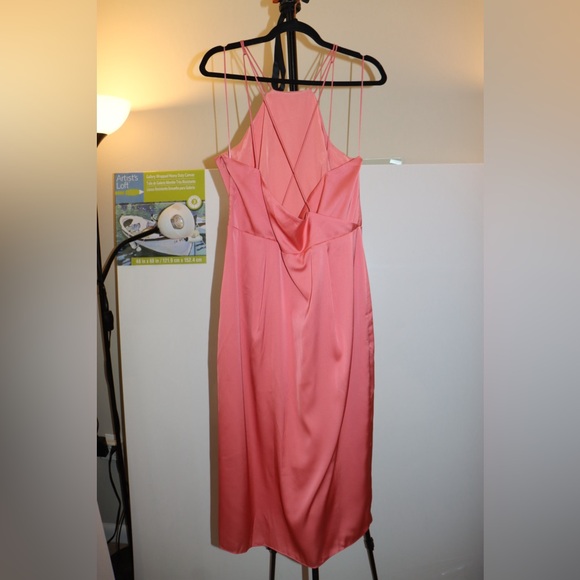 NWOT Reiss Halter Neck Dress Coral Pink Size 12 - Picture 9 of 12